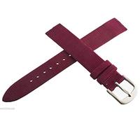 GGYTMQL Locman Women's 16mm Burgundy Satin Leather Watch Band cinghia con fibbia d'argento
