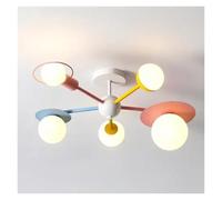 GGYTMQL Luce a soffitto Blu Rosa a LED per Ragazzi Ragazzi Principessa Camera da Cartone Animato luci del Cartone Animato Nordico Camera da Letto lampadario in Vetro del Paralume (Blu)