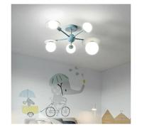 GGYTMQL Luce a soffitto Blu Rosa a LED per Ragazzi Ragazzi Principessa Camera da Cartone Animato luci del Cartone Animato Nordico Camera da Letto lampadario in Vetro del Paralume (Blu)