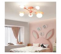 GGYTMQL Luce a soffitto Blu Rosa a LED per Ragazzi Ragazzi Principessa Camera da Cartone Animato luci del Cartone Animato Nordico Camera da Letto lampadario in Vetro del Paralume (Blu)
