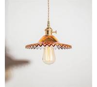 GGYTMQL Luce a Sospensione per Interni Semplice Sala da Pranzo a Sospensione Old Shanghai Cafe V -Itage Pieglia di Artigianato - Luci a Ciondolo a LED di Rame (Verde)