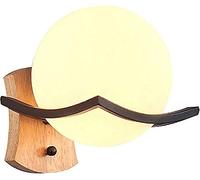 GGYTMQL Luce da Parete Lanterna Giapponese in Stile Black Metal Frame di Vetro Luce a Parete a Parete con Base di Legno per Lampada per Soggiorno per Soggiorno Camera da Letto.