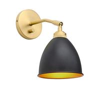 GGYTMQL Luce murale in Metallo a soppalco Industriale, Luce da Parete con Pale scontata dimmerabile, Lampada da Parete Vintage E27 per Soggiorno Cucina da Letto barretta Bar (Ottone)