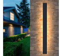GGYTMQL Luci da Parete da Esterno LED LED Black Long Wall Sconce IP65 Ampieno Impermeabili Accendi per pareti rettangolari 3000K 48W Alluminio Esterno/Luce da Parete Interno per Giardino Terrazze