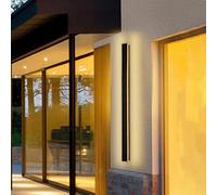 GGYTMQL Luci da Parete da Esterno LED LED Black Long Wall Sconce IP65 Ampieno Impermeabili Accendi per pareti rettangolari 3000K 48W Alluminio Esterno/Luce da Parete Interno per Giardino Terrazze