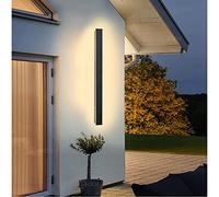 GGYTMQL Luci da Parete da Esterno LED LED Black Long Wall Sconce IP65 Ampieno Impermeabili Accendi per pareti rettangolari 3000K 48W Alluminio Esterno/Luce da Parete Interno per Giardino Terrazze