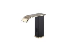GGYTMQL Luxury Matte Black Sensor Bagni Rubinetto da bagno Cold and Hot Dete Monted Tap Short Lavel Mixer (Colore: Oro Short)