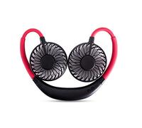 GGYTMQL Mini Ventola per Collo Appeso Portatile, colorato a LED Night Luce USB Ricarica Mini ventole Sportiva per Esterni aromaterapia Vent per Collo Appeso Pigro Nere (Rosso Nero)