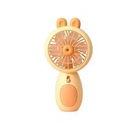 GGYTMQL Mini Ventola Ricaricabile Ricaricabile Portatile, Regolazione dell'Aria a 2 Marce, Design Carino Portatile Esterno USB per Donne Fan di Bambini (Colore: Giallo)