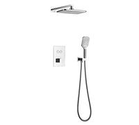 GGYTMQL Miscelatore termostatico nascosto per bagno Doccia Rubinetto Sistema Rettangolare ABS Pioggia Soffione Doccia Set Miscelatore Doccia Rubinetto per Bagno