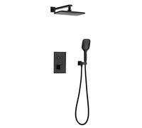 GGYTMQL Miscelatore termostatico nascosto per bagno Doccia Rubinetto Sistema Rettangolare ABS Pioggia Soffione Doccia Set Miscelatore Doccia Rubinetto per Bagno