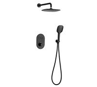 GGYTMQL Miscelatore termostatico nascosto per bagno Doccia Rubinetto Sistema Rettangolare ABS Pioggia Soffione Doccia Set Miscelatore Doccia Rubinetto per Bagno