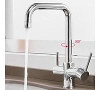 GGYTMQL Mixer per lavello da Cucina a 3 Vie Tocca 3 in 1 Filtro dell'Acqua Tap OND Acqua COLDA COLDA in Acqua dell'Acqua dell'Acqua della CUSCINE CUSCINE CHIUCE Cromo Chrome-BLASTATO
