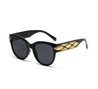 GGYTMQL Moda Occhio di Gatto Big Frame Fried Dough Twists Gamba Larga Occhiali Da Sole Delle Donne Vintage Premium Sunvisor UV400, Nero , Taglia unica