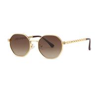GGYTMQL Moda Poligono Occhiali Da Sole Donne Uomini Occhiali Da Sole Lady Metallo Retro, Caffè oro C04, Taglia unica