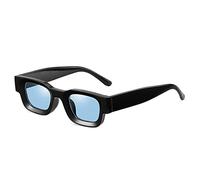 GGYTMQL Moda popolare piccoli occhiali da sole donne retrò punk sfumature UV400 uomini di tendenza occhiali da sole, Nero e blu, Taglia unica