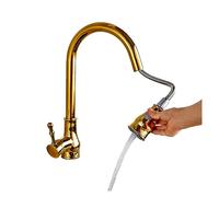 GGYTMQL Moderno tiro giù per cucciolo cucina cucina ponte a torrente montato su torrente black mixer cucina miscelatore a maniglia singola tracciare (colore: cromo)