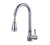 GGYTMQL Moderno tiro giù per cucciolo cucina cucina ponte a torrente montato su torrente black mixer cucina miscelatore a maniglia singola tracciare (colore: cromo)