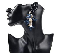 GGYTMQL Naperone di Fiore di Paillettes Irregolare Orecchi a Goccia Lunghi - Women di Moda Bohémien Vintage Orenatura Moderna Grande Borchie acrilica per Feste di Nozze di Compleanno Gioielli gioste