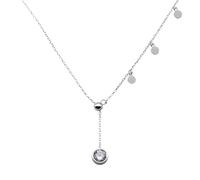 GGYTMQL Neccante a Pendente Rotonda Neccante Shiny Clavicle Chain Woman Temperamento Regolabile Gioielli da spicco del Girocollo