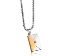 GGYTMQL Necklace Men, Collana Collana Catene di Gioielli Uomini Donne cutanei a Ciondolo Busta aperbile Lettere Amore Coppia Collana Catena di Maglione a Ciondolo