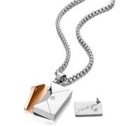 GGYTMQL Necklace Men, Collana Collana Catene di Gioielli Uomini Donne cutanei a Ciondolo Busta aperbile Lettere Amore Coppia Collana Catena di Maglione a Ciondolo