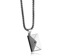 GGYTMQL Necklace Men, Collana Collana Catene di Gioielli Uomini Donne cutanei a Ciondolo Busta aperbile Lettere Amore Coppia Collana Catena di Maglione a Ciondolo