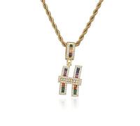 GGYTMQL Nuove Lettere Colorate AZ Numeri di Rinestone Collana CHANATS CHILCHE Crystal Digital Women Men Party Gioielli Regali