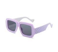GGYTMQL Nuovi occhiali da sole quadrati 2025 moda scacchiera stampa sfumature occhiali da sole donna, Viola, Taglia unica