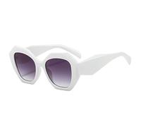 GGYTMQL Nuovo 2025 Retro Occhiali Da Sole Oversize Per Le Donne Irregolare Quadrato Telaio Occhiali Da Sole Tonalità UV400, bianco, Taglia unica