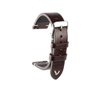 GGYTMQL Nuovo cinturino per orologio in pelle cerata olio 18mm 20mm 22mm vintage cinturino per orologio nero blu marrone disponibile accessori per cinturini fatti a mano, 22mm, A