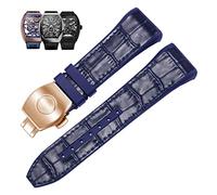 GGYTMQL Nylon Nylon Genuine in pelle vera in pelle Silicone Watch Band Blue Folcola Blu Filla Orologio per orologio per la serie di Franck Muller V45