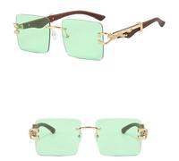 GGYTMQL Occhiali da sole da donna senza montatura quadrati moda popolare occhiali da sole senza montatura occhiali da sole da uomo sfumati da viaggio sfumature, Verde., Taglia unica
