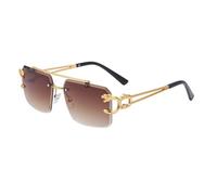 GGYTMQL Occhiali da sole in legno per gli uomini quadrati senza montatura occhiali da sole donna venature del legno vintage occhiali moda lusso retrò, C5, Taglia unica