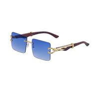 GGYTMQL Occhiali da sole in legno per gli uomini quadrati senza montatura occhiali da sole donna venature del legno vintage occhiali moda lusso retrò, B02, Taglia unica