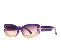 GGYTMQL Occhiali da sole rettangolari da uomo donna quadrati occhiali da sole da viaggio vintage retrò UV400, Viola, Taglia unica