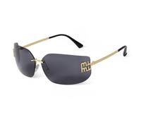 GGYTMQL Occhiali da sole rettangolari senza montatura moda per le donne di lusso argento senza cornice occhiali da sole femminili UV400, C1, Taglia unica