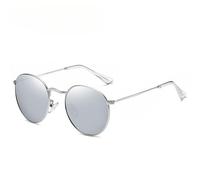 GGYTMQL Occhiali da sole rotondi in metallo retrò da uomo piccoli occhiali a specchio hip hop donna, Wpgj017 Specchio Argento, Taglia unica