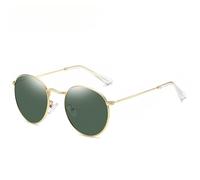 GGYTMQL Occhiali da sole rotondi in metallo retrò da uomo piccoli occhiali a specchio hip hop donna, Wpgj017 G15 Verde, Taglia unica
