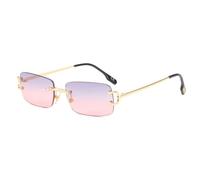 GGYTMQL Occhiali da sole senza montatura con bordo tagliato da donna UV400 occhiali da sole alla moda per gli uomini senza montatura montatura stretta occhiali, C5, Taglia unica