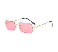 GGYTMQL Occhiali da sole senza montatura con bordo tagliato da donna UV400 occhiali da sole alla moda per gli uomini senza montatura montatura stretta occhiali, C6, Taglia unica