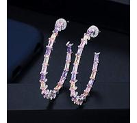 GGYTMQL Orecchini a Cerchio Giallo a Filo zircone cubico di Grandi Dimensioni.