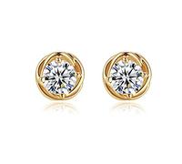 GGYTMQL Orecchini da Donna Orecchini per Borchie Donne Sterling Sterling Temperament Compact e Semplice Orecchini per ago d'Argento zirconi Argento in Argento UI