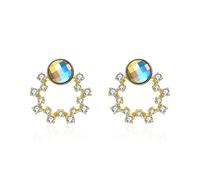 GGYTMQL Orecchini da Donna S Sterling Silver Ladies Orecchini Simpatici con Orecchini di Cristallo Colorati Lucidi Eleganti Orecchini semplici UI