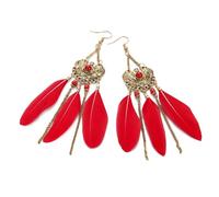 GGYTMQL Orecchini di Piuma per Donne - Oreri di Piume di Nappe Boho Lunghi per Donne Pendenti Vintage pendiente a pendiente di Gioielli Accessori Regalo interfaccia utente