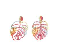GGYTMQL Orecchini e Stallone Orecchini appesi a Foglie di Monstera per Donne Gioielli Tropicali Costumi Gioielli Regali di Moda