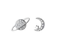 GGYTMQL Orecchini e stalloni Orecchini per Noci Pianeti Asimmetrici per Donne Orecchini di Luna con personalità Gioielli di Lusso in Argento Regalo di Moda in Argento