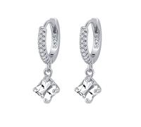 GGYTMQL Orecchini Huggie Hoops, Orecchini fantasiosi Oro placcati in Oro Leggeri quadrate Zirconia con Pali a Snap nascosti Compleanno per Donne interfaccia utente