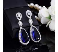 GGYTMQL Orecchini Lunghi per Cristalli per Caduta d'Acqua Micro pavimentazione per Donne con Pietre di zircone
