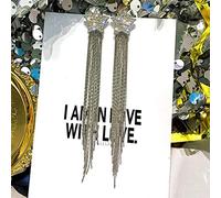 GGYTMQL Orecchini Lunghi per Le Perle intarsiate di Rhinestone per Le Donne Gioielli di Matrimonio Brithday Regalo